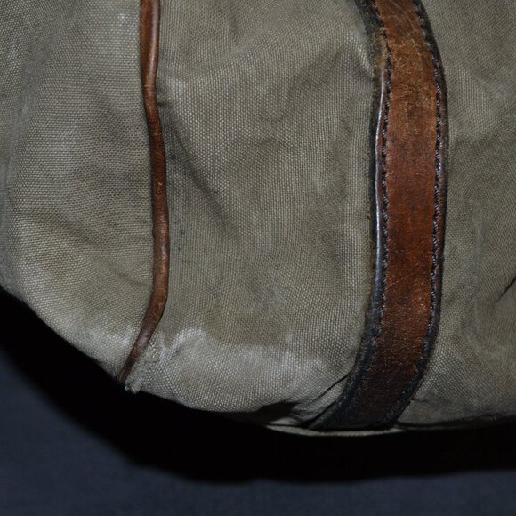 CAMPOMAGGI Canvas Leather Shoulder Bag Made In Italy - Picture 5 of 16